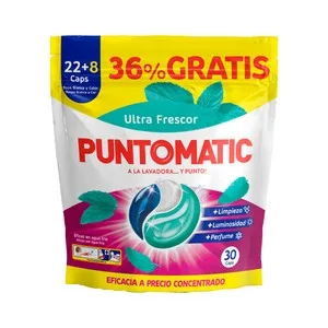 Puntomatic Detergente en Capsulas Ultra Frescor 22+8ds. 30 UD