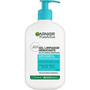 Pure Active Gel Limpiador Hidratante con Ácido Hialurónico + Ceramida + Arcilla para Todo Tipo de Pieles, Incluso Sensible Garnier