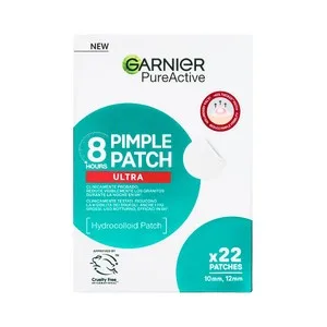Garnier Pure Active Parches Ultrafinos de Hidrocoloide para Reducir los Granos en 8 Horas sin Dejar Marcas 22 Uds.
