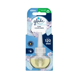Glade Pure Clean Linen Ambientador Eléctrico + Recambio con Fragancia de Larga Duración