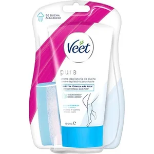 Pure Crema Depilatoria de Ducha para Piernas y Cuerpo sin Olor a Amoniaco para Pieles Sensibles Veet