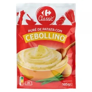Puré de Patata con Cebollino Classic Carrefour 105 G.