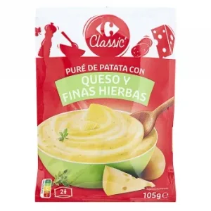 Puré de Patatas con Queso y Finas Hierbas Classic Carrefour 105 G.