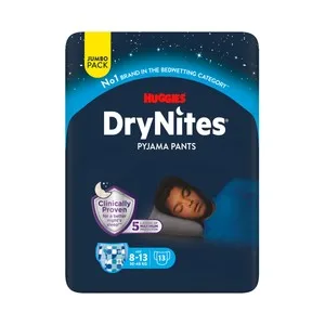 Drynites Pyjama Pants Tenn Pañales de Noche (calzoncillos Absorbentes) para Niños 30 a 48 (8 a 13 Años) Kilogramos 13 Uds.
