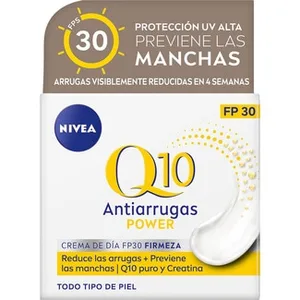Q10 Crema de Día Anti-arrugas Power Firmeza con Q10 Puro y Creatina Spf-30 para Piel Normal Nivea