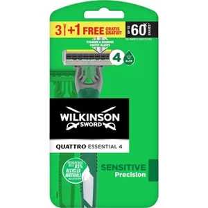Quattro Essential 4 Maquinilla de Afeitar Desechable Sensitive Precision + 1 Unidad Gratis Wilkinson