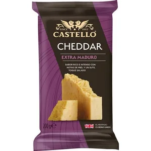 Queso Cheddar Extra Madurado de Vaca Elaborado con Leche Pasteurizada Castello