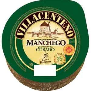 Queso Curado de Oveja Madurado Graso DOP Queso Manchego Elaborado con Leche Pasteurizada Villacenteno