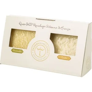 Queso Curado DOP Manchego Artesano Cuña 250 G + Queso Semicurado DOP Manchego Cuña 250 G Degustación Dehesa Llanos