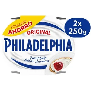 Queso de Untar Blanco Original Formato Ahorro Pack 2 X 250 G Philadelphia