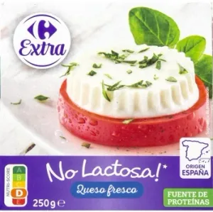 Queso Fresco Carrefour sin Lactosa Pack de 4 Unidades de 62,5 G.