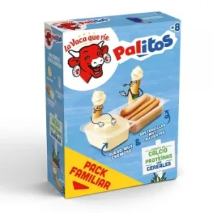 Queso Fundido con Sticks de Pan la Vaca que Ríe Pack de 8 Unidades de 35 G.