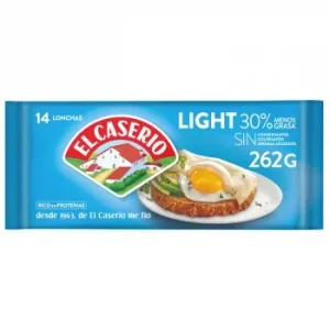Queso Fundido en Lonchas Light el Caserío sin Gluten 262 G.