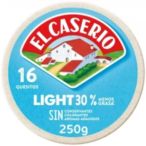Queso Fundido Light el Caserío, 16 Porciones, Caja 250 G