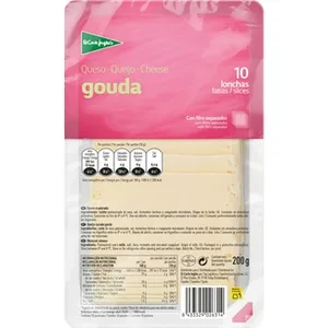 Queso Gouda de Vaca Elaborado con Leche Pasteurizada en Lonchas  el Corte Ingles 200 G