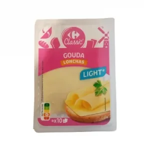 Queso Gouda en Lonchas Light Carrefour Classic' 200 G.