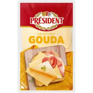 Queso Gouda President, Lonchas, Bandeja 100 G