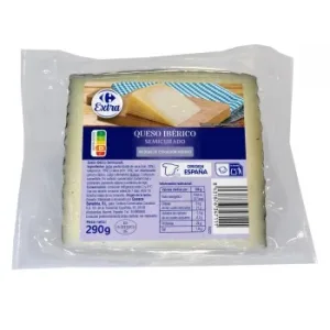 Queso Ibérico Semicurado Extra Carrefour Cuña 290 G.