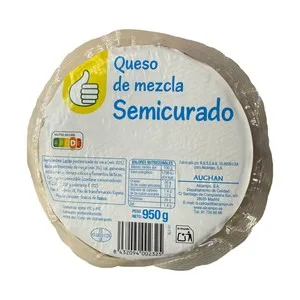 Producto Económico Alcampo Queso Mezcla Semicurado (vaca - Oveja) 950 G.