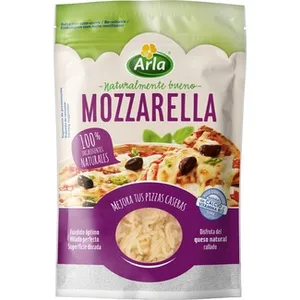 Queso Mozzarella de Vaca Rallado para Pizza Elaborado con Leche Pasteurizada Arla