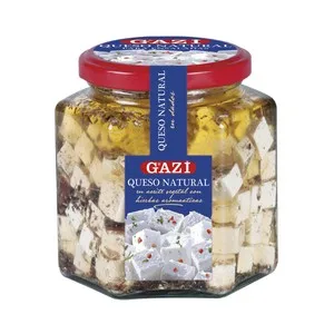Gazi Queso Natural Dados en Aceite Vegetal y Hierbas Aromaticas Gazi 150 G.