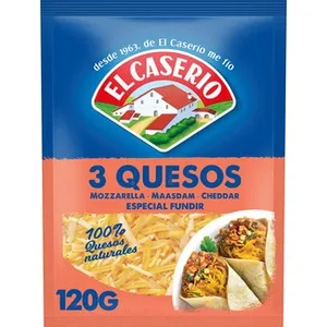 Queso Rallado 3 Quesos Especial para Fundir Mozzarella, Maasdam y Cheddar el Caserio