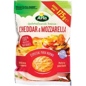 Queso Rallado Cheddar & Mozzarella de Vaca Especial para Horno Elaborado con Leche Pasteurizada Arla