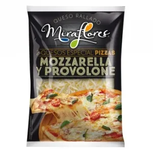 Queso Rallado Mozzarella y Provolone Miraflores 150 G.