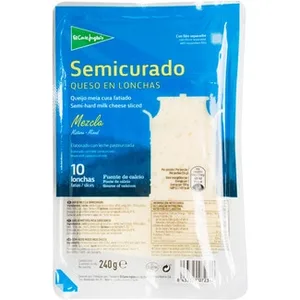 Queso Semicurado Mezcla Elaborado con Leche Pasteurizada en Lonchas el Corte Ingles