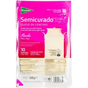 Queso Semicurado Mezcla Light Elaborado con Leche Pasteurizada en Lonchas el Corte Ingles