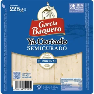 Queso Semicurado Mezcla Madurado Elaborado con Leche Pasteurizada Ya Cortado  Garcia Baquero 225 G
