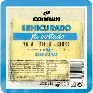 Queso Semicurado Precortado 250 Gr