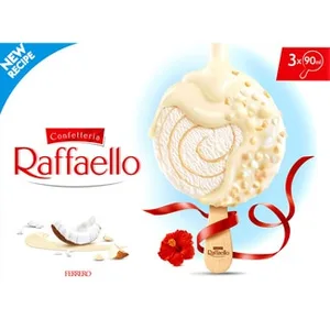 Raffaello Bombón Helado Recubierto de Coco y Trozos de Avellana 3 Unidades Ferrero