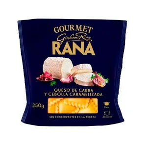 Rana Raviolis de Pasta Fresca al Huevo, Rellenos de Queso de Cabra y Cebolla Caramelizada Gourmet 250 G.