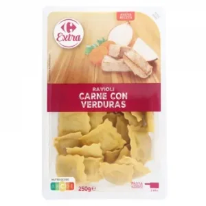 Ravioli de Carne con Verduras Carrefour Extra 250 G.