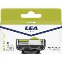 Recambio de Cargador Sensitive 5 Hojas Lea, Pack 4 Uds
