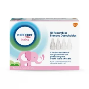Recambios Blandos para Aspirador Nasal Desechables Narhinel Confort Rhinomer Baby 10 Ud.