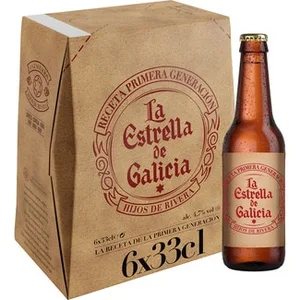Receta Original Cerveza Rubia Pack 6 Edición Especial 110 Aniversario Estrella Galicia 33 CL