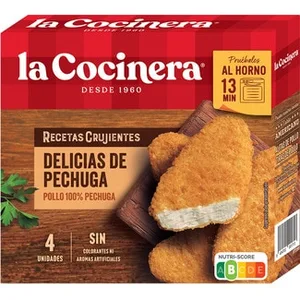Recetas Crujientes Delicias de Pechuga 4 Unidades  la Cocinera 330 G