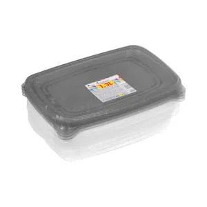 Recipiente de Plástico Rectangular 1,3l Bosque Verde 4 UD