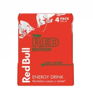 Red Bull Bebida Energética Red Edition Sabor Sandia Pack 4 Latas 25 Cl.