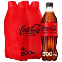 Refresco de Cola Coca Cola Zero, Pack 4x50 Cl