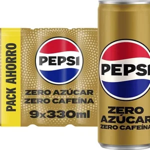 Refresco de Cola sin Azúcar Zero Cafeína Pack 9  Pepsi Zero 33 CL
