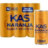 Refresco de Naranja Kas, Pack 9x33 Cl