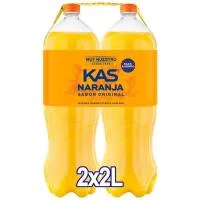 Refresco de Naranja Kas, Pack 2x2 Litros