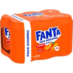Refresco de Naranja sin Azúcar con Gas Pack 6 Fanta Zero
