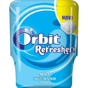 Refresher's Chicles Sabor Menta sin Azúcar  Orbit 30 Unidades