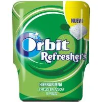 Chicle Refreshers de Hierbabuena Orbit, Bote 67 G