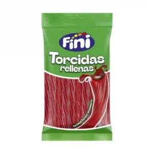 Regaliz de Goma Sabor Fresa Rellenos con Zumo de Fruta Fini 125 G.