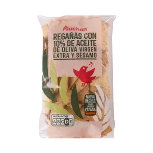 Producto Alcampo Regañas con 10% de Aceite de Oliva Virgen Extra y 4% de Sésamo 250 G.